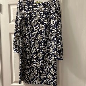 Elizabeth McKay Navy and White Patterned Dress